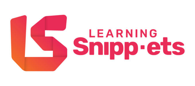 Learning Snippets logo - scenario-based microlearning for busy employees and leaders who want to level up their soft skills.