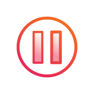 Pause symbol, people pause between microlearning snippets